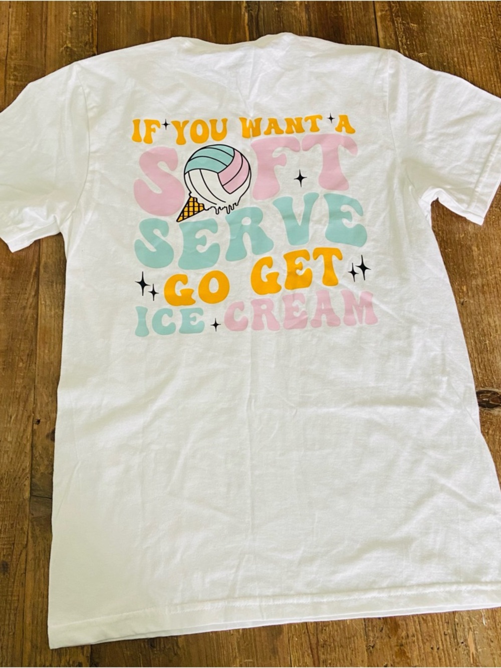 Volleyball Shirt Pastel Ice Cream Soft Serve Volleyball Top Small NWOT